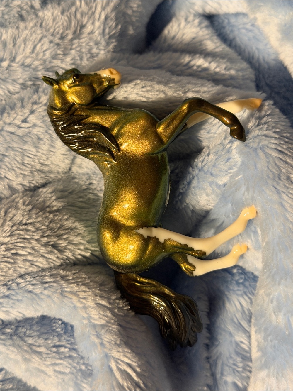 Breyer Metallic Green and Cream Horse Figurine